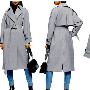 NWT Topshop Check Trench Coat